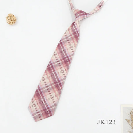 Lazy JK Ties Women Plaid Neck Tie Girls Japanese Style for Jk Uniform Cute Necktie Plaid Uniform School Accessories