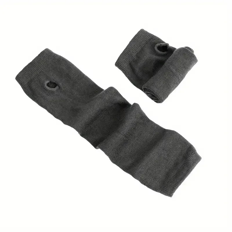 Y2K Gothic Lolita Gloves Arm Cover Harajuku Arm Warmers Black Grey Striped Fingerless Punk Long Wristband Metallic Unisex Gloves