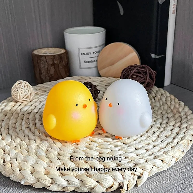 Cute Chicken Soft Lighting Small Night Light Bedside Lamp Decoration Bedroom Atmosphere Light Girl Children GIft