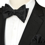 EASTEPIC Striped Bow Tie for Men Hanky Set Plaid Accessory Paisley Neckwear Floral Design Polka Dot Pure Black Evening Party