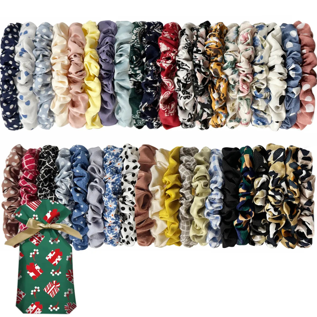 40PCS Silk-Like Women Elastic Hair Scrunchies For Women Hair Ties Rubber Band Hair Rope Accessories Wholesale
