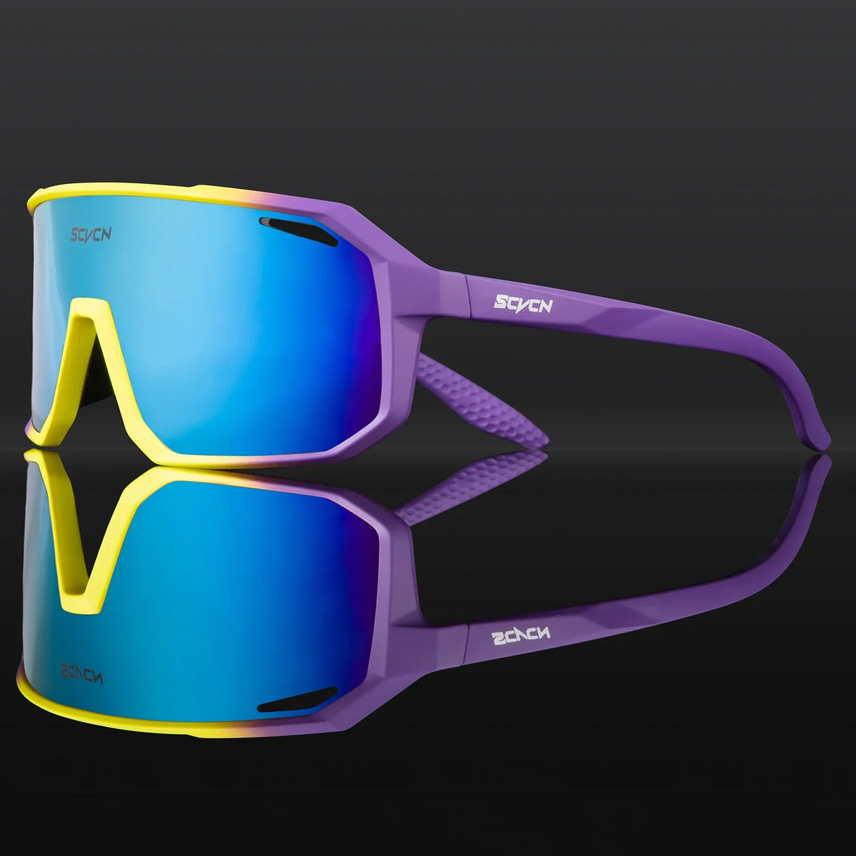 SCVCN New Riding Cycling Sunglasses Outdoor Sports Running Goggles Men's Mtb Bicycle Glasses Women Cycling Eyewear 1 Lens