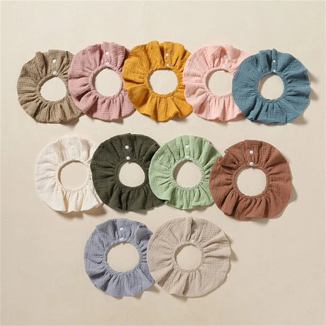 New Solid Colour Cotton Gauze Baby Bibs 360 Degree Rotation Adjustable Newborn Feeding Burp Cloth Bandana Scarf Kid Drooling Bib