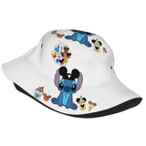 Unisex Kawaii Bucket Hats Funny Stitch Cartoon Accessories Bob Hat For Beach Headwear Lightweight