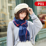 Faux Cashmere scarves for women autumn and winter thickened thermal current suede scarf Korean version of wool shawl P01