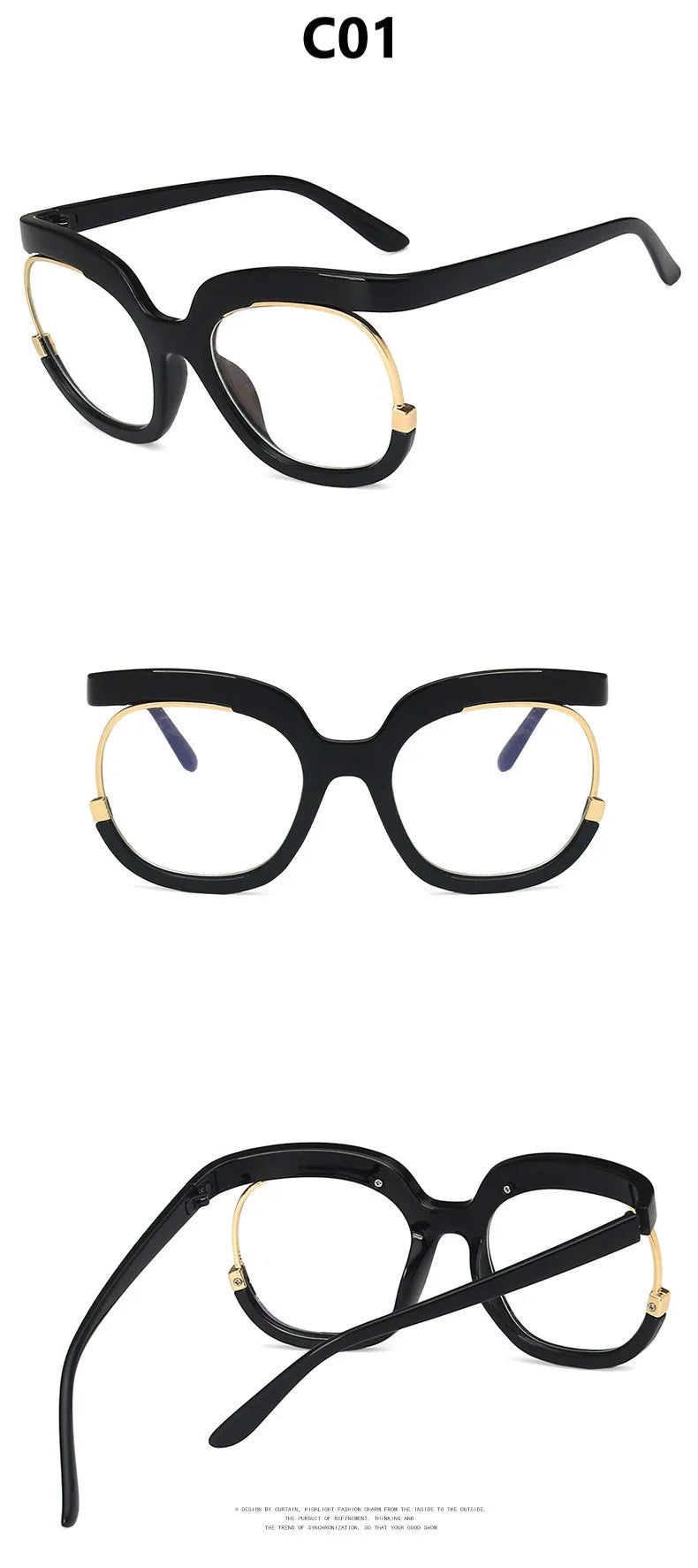 Clear Blue Ray Blocking Eyeglasses Large Glasses Frame Spectacle Frame for Women 2022 Anti-Blue Light Trend Round Eyeglasses