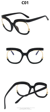 Clear Blue Ray Blocking Eyeglasses Large Glasses Frame Spectacle Frame for Women 2022 Anti-Blue Light Trend Round Eyeglasses