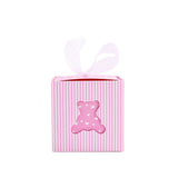 10Pcs Cartoon Hollow Out Bear Candy Box with Ribbons for Baby Girl Boy Gender Reveal Party Baby Shower Party Favor Gift Boxes