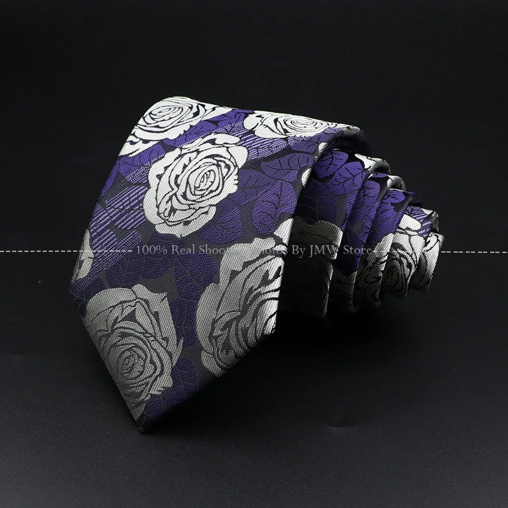 New Design Wedding Men Tie Purple Solid Striped Paisley Flower Neckties Men Business Dropshipping Groom Collar Accessories Gift