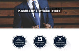 KAMBERFT New Classic Silk Men's Tie Red Gold Striped Men's Tie Handkerchief Cufflinks Set Wedding Business Party Gravatas