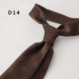 New Jacquard Polyester 8CM Formal Red Brown Neckties Men's Casual Cartoon Neck Tie Suit Cravat Wedding Party Banquet Accessories