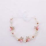 Spring Bohemian Girls Bridal Pearl Hair Headdress Flower Wreath Bride Garland Head Hoop Headbands Hair Jewelry Children Gifts
