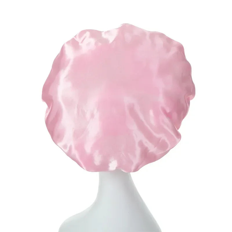 High Elastic Satin Solid Sleeping Hat 1Pcs Hair Care Bonnet Nightcap Multi-color Reusable Women Home Sleeping Cap Accessories