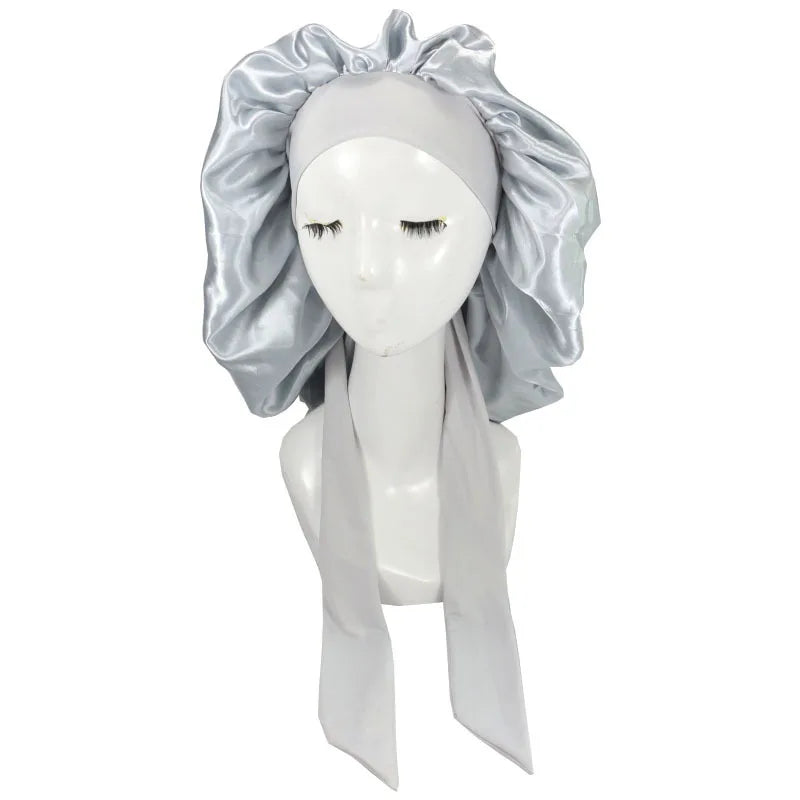 Women Satin Solid Sleeping Hat Night Sleep Cap Hair Care Bonnet Nightcap For Women Men Unisex Cap Bonnet De Nuit Shower Turban