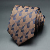 Men Tie Cravat Set Fashion Wedding Ties for Men Hanky Necktie Grid Strip Gravata Jacquard Tie Social Party Accessories