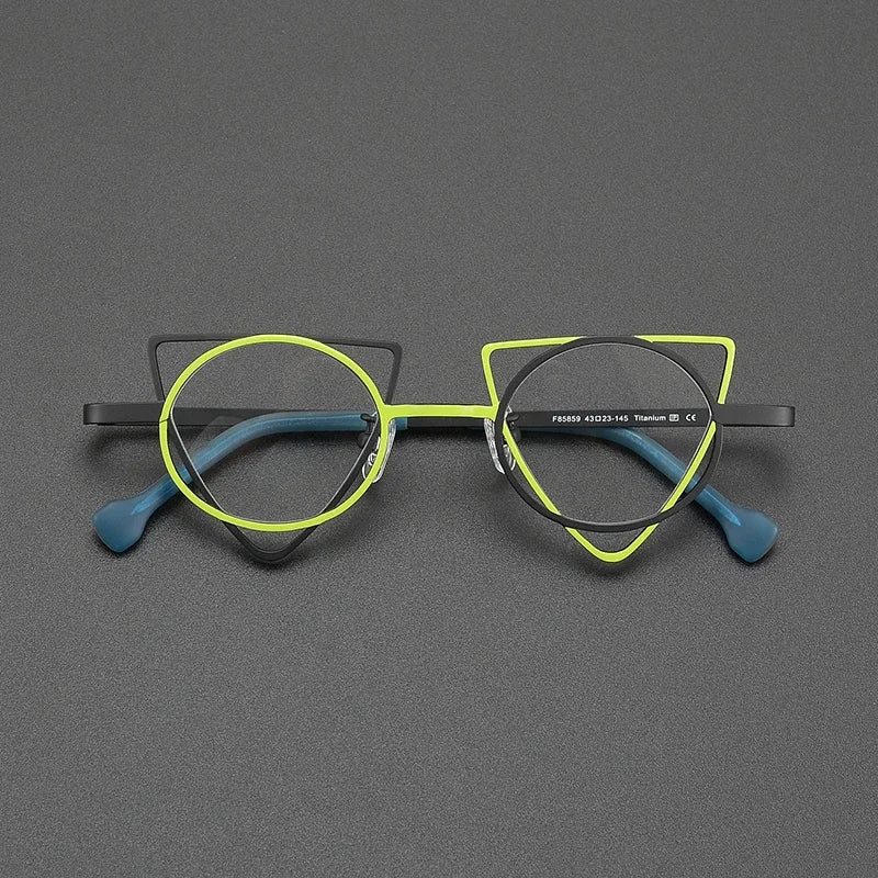 Ultra Light Pure Titanium Inverted Triangle Glasses Frame Female New Multi-color Personality Myopia Reading Prescription Eyewear