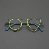 Ultra Light Pure Titanium Inverted Triangle Glasses Frame Female New Multi-color Personality Myopia Reading Prescription Eyewear
