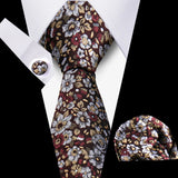 Men Neckties Tie Classic Handkerchiefs Plaid Necktie Cufflinks For Men Blouse Business Wedding Accessories Woman Collar Man Gift