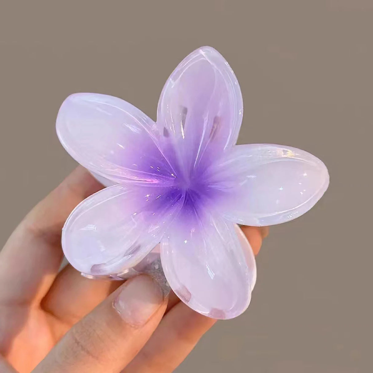 Gradient Frangipani Hair Clip 1PC Plumeria Hairpin Ins Style Ponytail Holder Barrette Sweet Shark Claws Party Hair Accessories