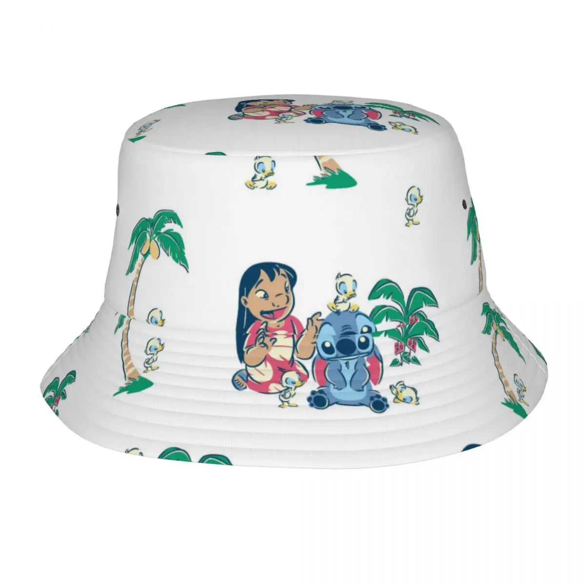Unisex Kawaii Bucket Hats Funny Stitch Cartoon Accessories Bob Hat For Beach Headwear Lightweight