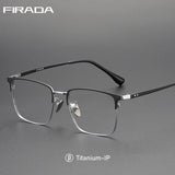 FIRADA Fashion Comfort Glasses Retro Luxury Titanium Square Eyewear Optical Prescription Eyeglasses Frame For Men Women 20363-C