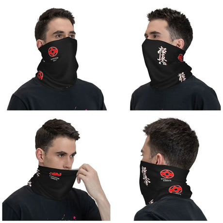 Karate Kyokushin Neck Gaiter Men Women UV Face Shield Winter Martial Arts Bandana Scarf for Hiking