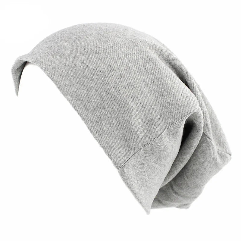 Unisex Men Women Beanie Cotton Night Sleep Cap Bonnet Chemo Hat Headwear Turban Baggy Hair Care Nightcap Pullover Hat Solid Colo