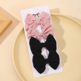 4Pcs/Set Lovely Cotton Bowknot Clips Safe Hairpins Girl Fresh Pastoral Hairclips Baby Hair Accessories Kids Print Hairgripe Gift