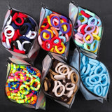50PCS Colorful Basic Nylon Ealstic Hair Ties for Girls Ponytail Hold Scrunchie Rubber Band Kid Fashion Baby Hair Accessories