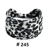 Leopard Print Headbands for Women Wide Boho Turban Head Wraps Cotton Knotted Elastic Hairbands Non Slip Workout Hair Accessories