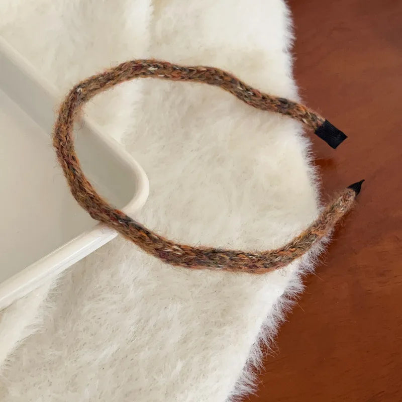 Colorful plush wavy thin Hairband for women elegant and versatile headbands fashionable girls hair accessories