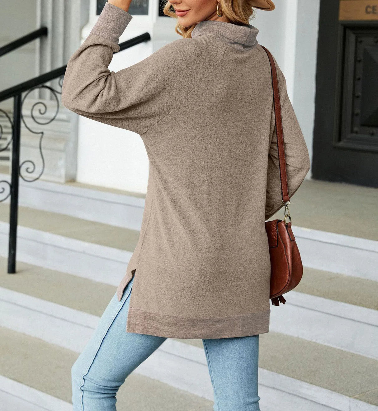 Shirt for Women 2023 Autumn and Winter New Colour Collision Loose Long-sleeved Split Leisure Tops Female