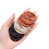 50pcs basic hair elastics macaron hair bands with high elasticity; hair accessories; threaded hair rings; headband jewelry