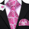 Elegant Multi Floral Silk Mens Tie Hanky Cufflinks Set Jacquard Flower Necktie For Male Wedding Business Party Event Barry.Wang