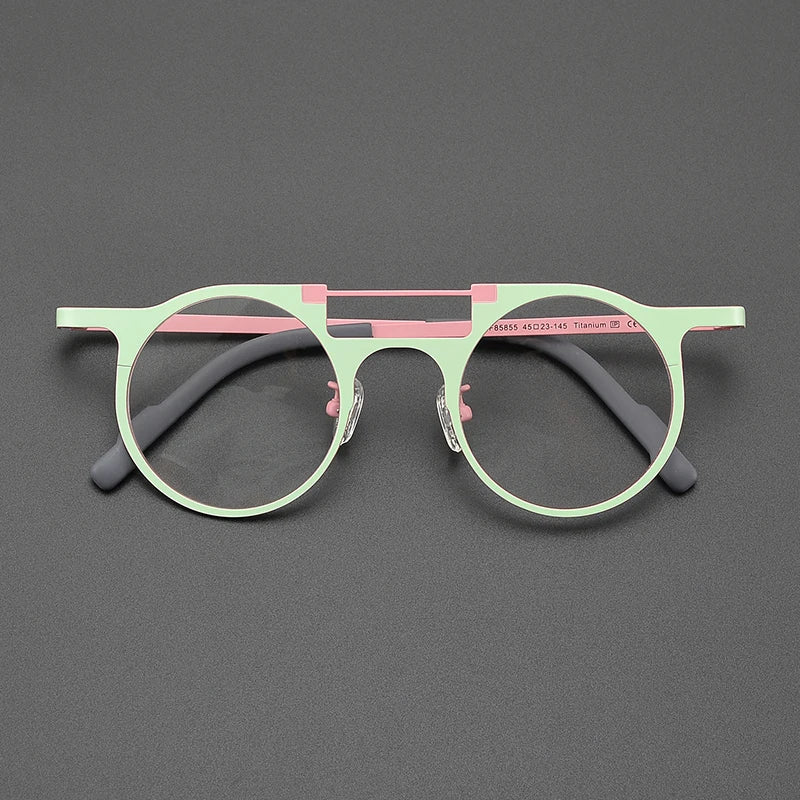 High-quality niche multi-color glasses frame literary fashion retro round ultra-light pure titanium hip hop trend optical glasse