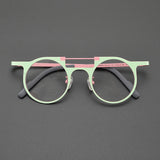 High-quality niche multi-color glasses frame literary fashion retro round ultra-light pure titanium hip hop trend optical glasse