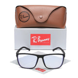 RBsunny Blue Light Blocking Glasses Men Computer Gaming Glasses Anti Eyestrain UV400 Clear Lens Eye Protection Rectangle Frame