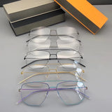 Denmark Brand Titanium Glasses Frame Men Women Double-Beam Square Eyewear Screwless Handmade Eyeglasses Frames Edwin Oclus De