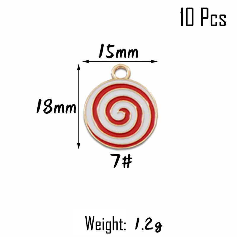 XIYAWANG 10Pcs Christmas Tree Decoration Christmas Candy Cane Lollipops Red and White Candy Pendants Home Decor New Year Navidad