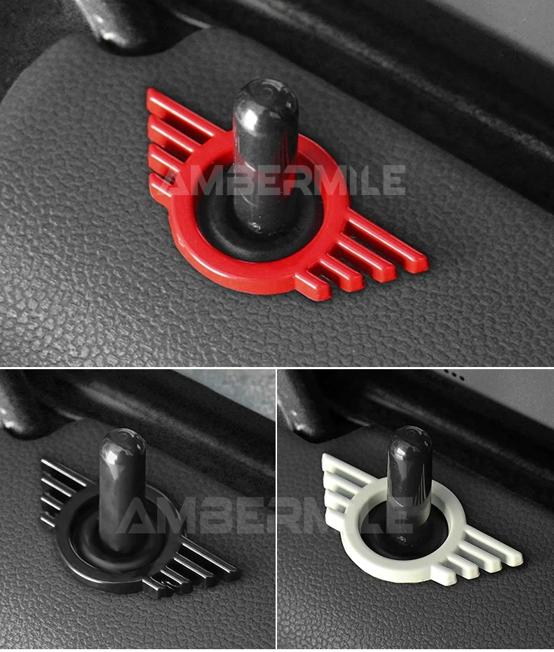 1 piece Metal for Mini Cooper One S F55 F56 F57 F60 R55 R56 R57 Countryman Car Door Lock Pin Wing Emblem Badge Decal