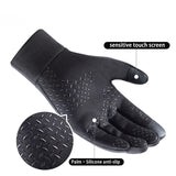 Men Windproof Motorcycle Gloves Outdoor Sports Ski Running Touch Screen Thin Style Fleece Gloves Non-Slip Warm Full Fingers