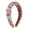 Women Headband Artificial Crystal Embellished Wide Band Headwear Elastic Anti-slip Luxury Fashion Ladies Hair Hoop Accessories 