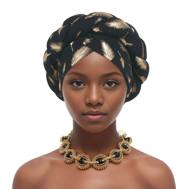 New gilded Fried Dough Twists braid headband hat turban hat muslim hat african hat