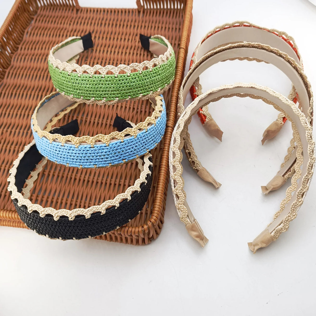 Fashion Headband Women Hair Bands Broadside Wool Raffia Cross Knot Headbands Girls Hair Band Hair Accessories Headwear