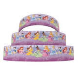 Disney 5 Yards Multi Size Princess Snow White Aurora Printed Grosgrain Ribbon For Hairbow DIY Craft Supplies Cartoon Ribbons