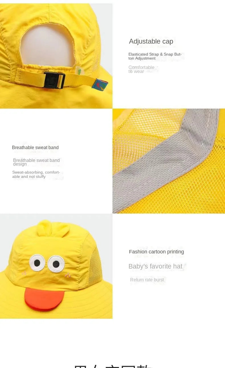 Kid Hat Summer Cap Sun Kindergarten Children UV Protection Baby Boys Girls Sun Caps Going Out Beach  Large Brim Fisherman  M9