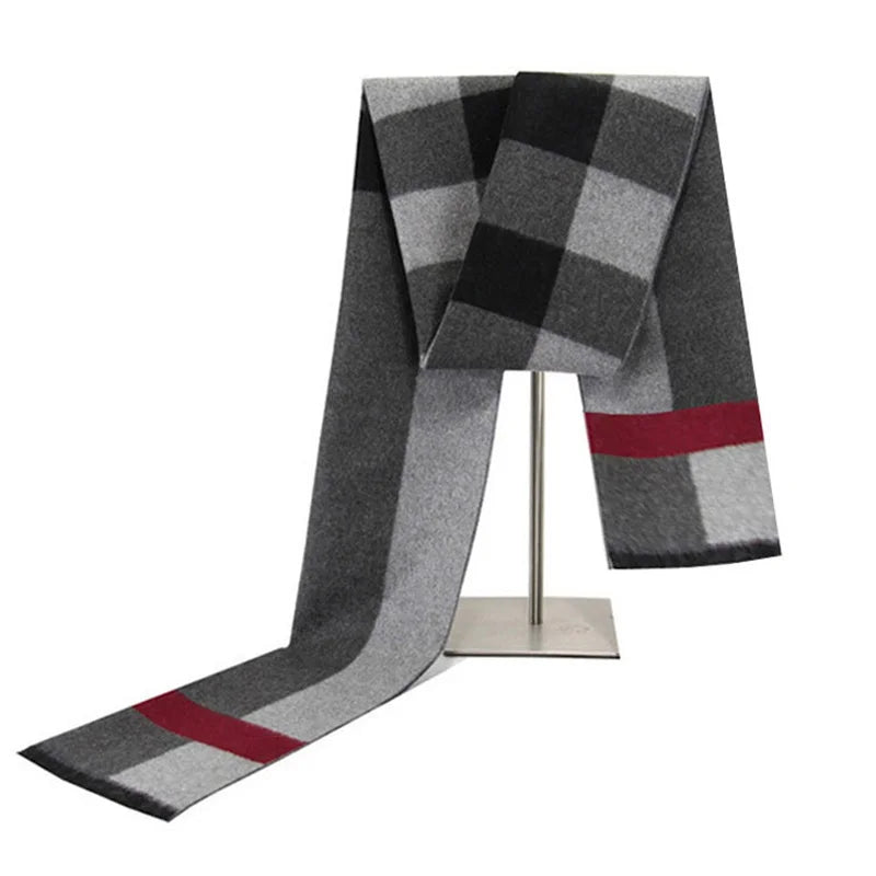 2022 New Fashion Plaid Men Scarves Autumn Winter Pashmina Thick Warm Cashmere Scarf Men's Business Long Wraps Classic Shawl