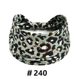 Leopard Print Headbands for Women Wide Boho Turban Head Wraps Cotton Knotted Elastic Hairbands Non Slip Workout Hair Accessories