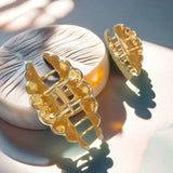 Metal Irregular Texture Shell Shape Hair Claw Clips for Women Girls Hairclip Ponytail Hair Pins Fashion Jewelry Hair Accessories