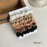 6PCS Colorful Satin Silk Hair tie Elastic Hair Bands hair elastics Women Simple Silky Satin Hair Scrunchies Set Hair Accessories